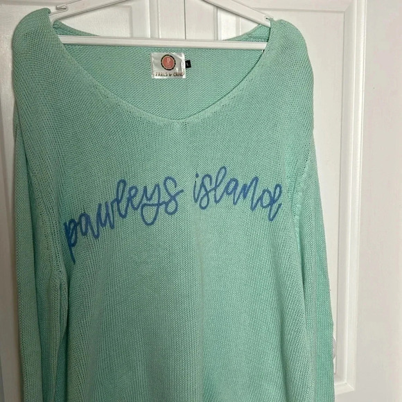 sweater,women large,boho cotton,knit,embroidery. boxy,coastal ,made in USA - Picture 9 of 13